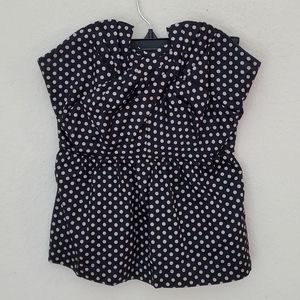 Odille Anthropologie Winged Victory Polka Dot Strapless Bustier Top